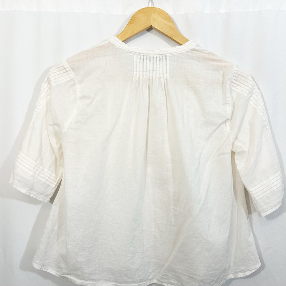 Madewelll X Warm Pintuck Tie Neck Top - Picture 8 of 12